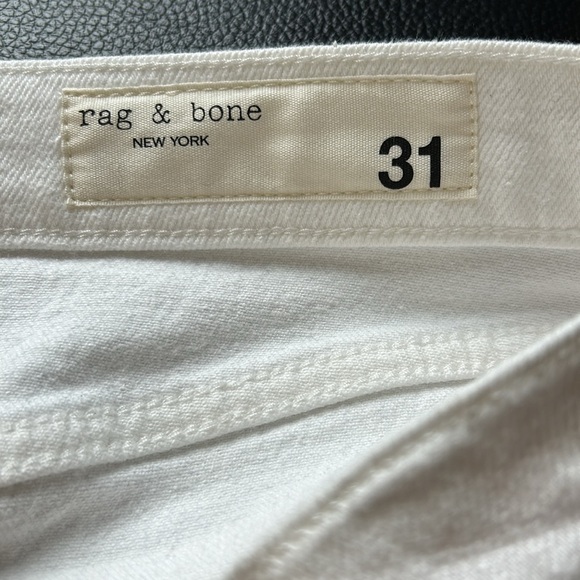 Rag and Bone Harlow Mid Rise Straight Jean Optic White Stretch Sz 31 NEW - Picture 12 of 14